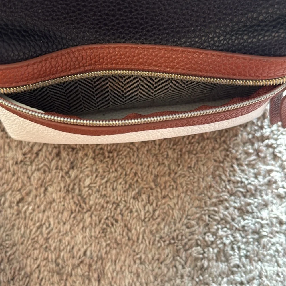 itz-ritzy Herringbone Mini Backpack - Black, White & Brown